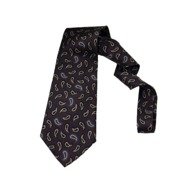 Giorgio Armani Cravatte Burgundy Paisley Silk Tie - Picture 1 of 5